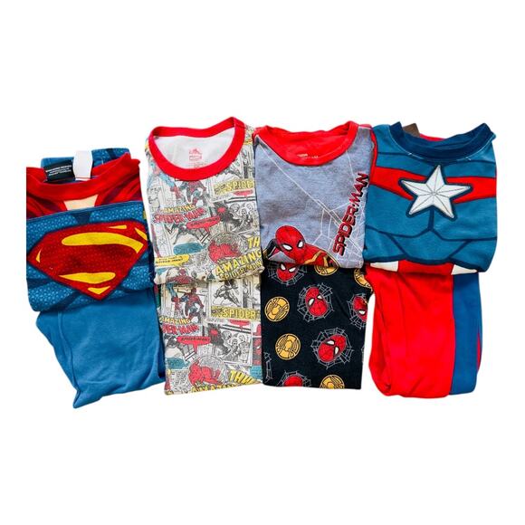Boys Character Pajamas - Superman, Spider Man, Captain America - Picture 1 of 5